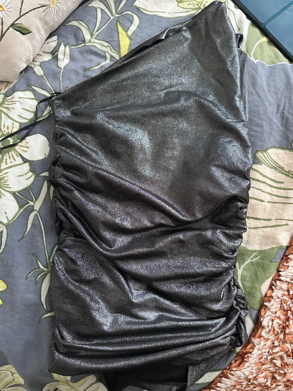 Shimmery Black Ruched top